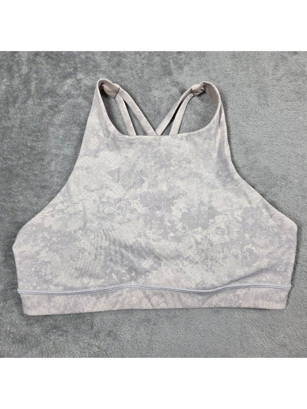Lululemon Energy Bra High Neck 8 B/C Cup Future Oasis Grey Multi